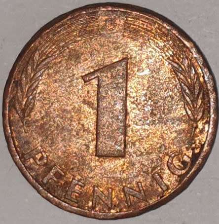 1989 G - 1 PFENNIG - ONE PFENNIG - GERMANY - FEDERAL REPUBLIC - (Copper Plated Steel)